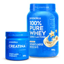 Kit Creatina 300g + 100% Pure Whey Zero Lactose Pote 900g